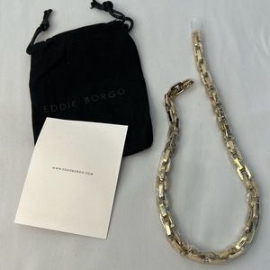 NWT Eddie Borgo Supra Chain Link Gold plated  Necklace and Earring Set